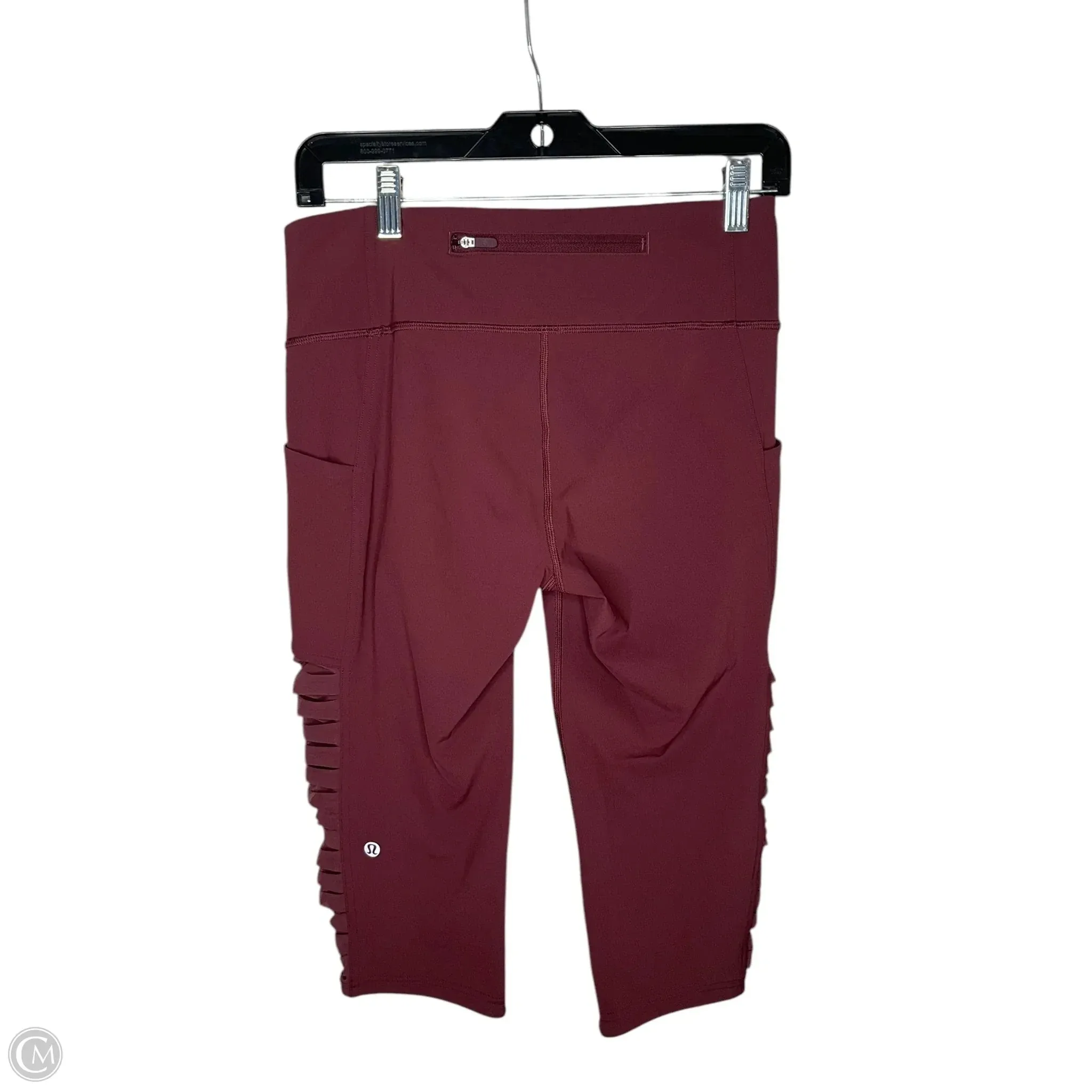 Athletic Capris By Lululemon In Maroon, Size: 8