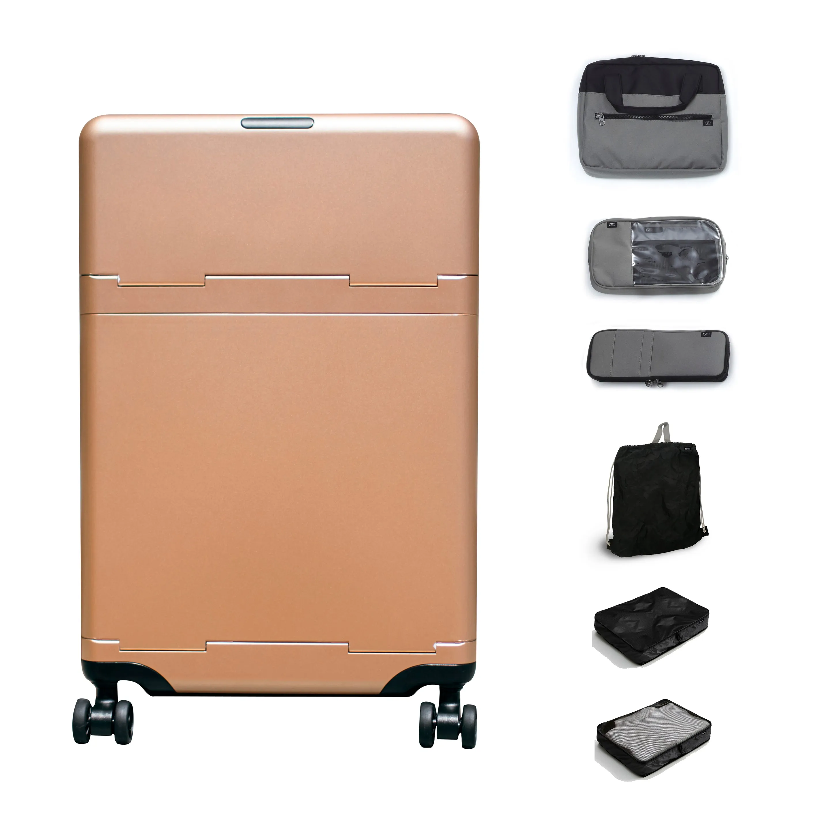 Barmes Carry-on Luggage including Laptop Satchel, Essentials Bag, Sorted Case
