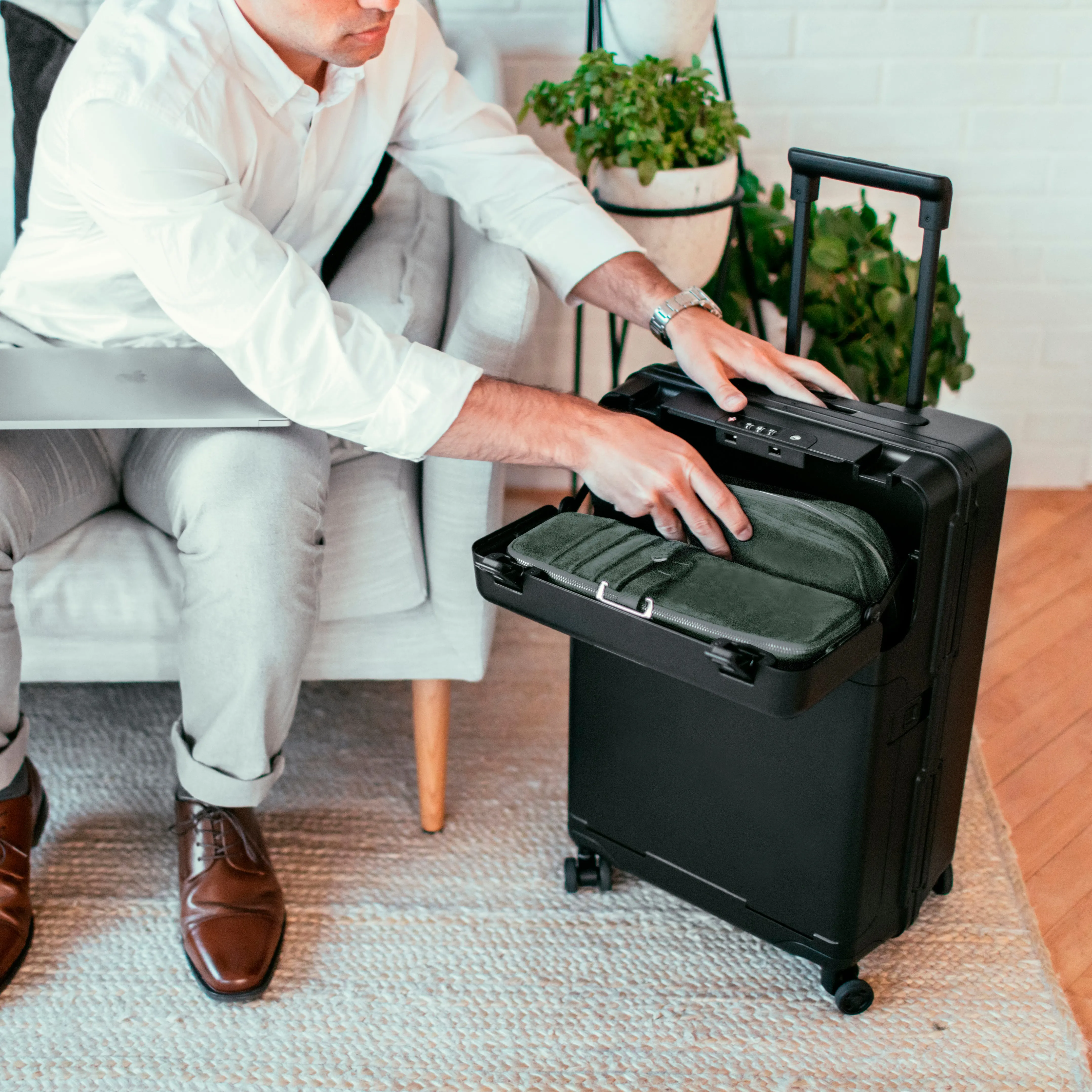 Barmes Carry-on Luggage including Laptop Satchel, Essentials Bag, Sorted Case