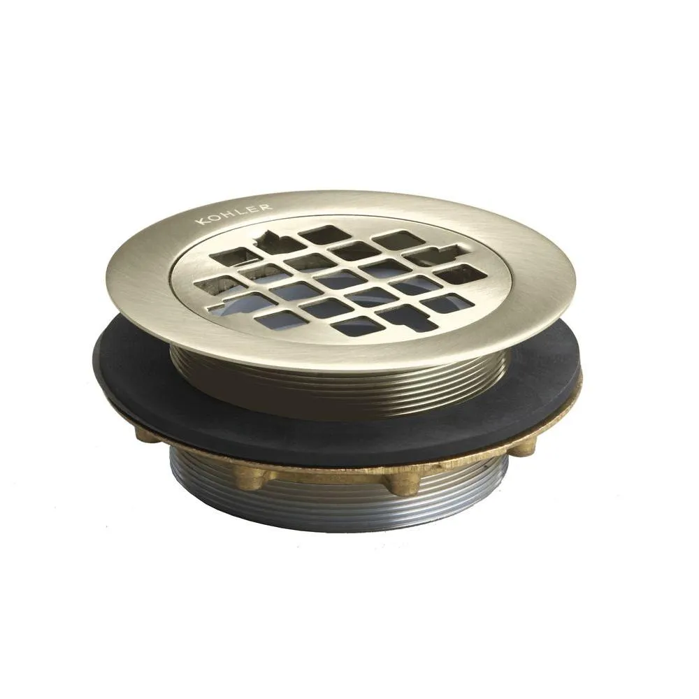 Brass Shower Drain in Vibrant Brushed Nickel-K-9132-BN