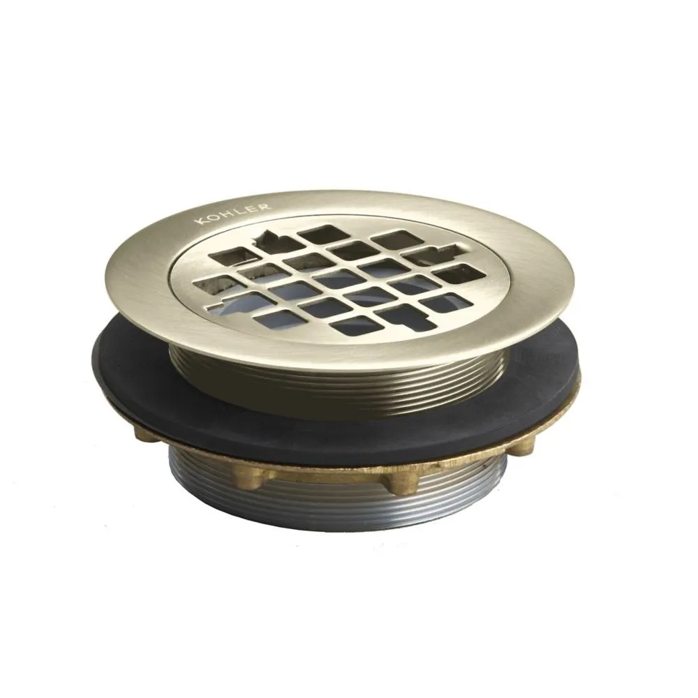 Brass Shower Drain in Vibrant Brushed Nickel-K-9132-BN