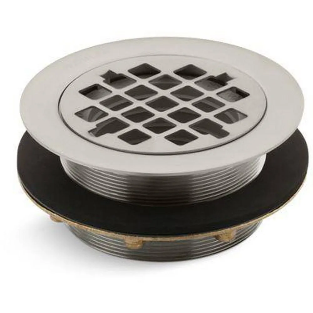 Brass Shower Drain in Vibrant Brushed Nickel-K-9132-BN