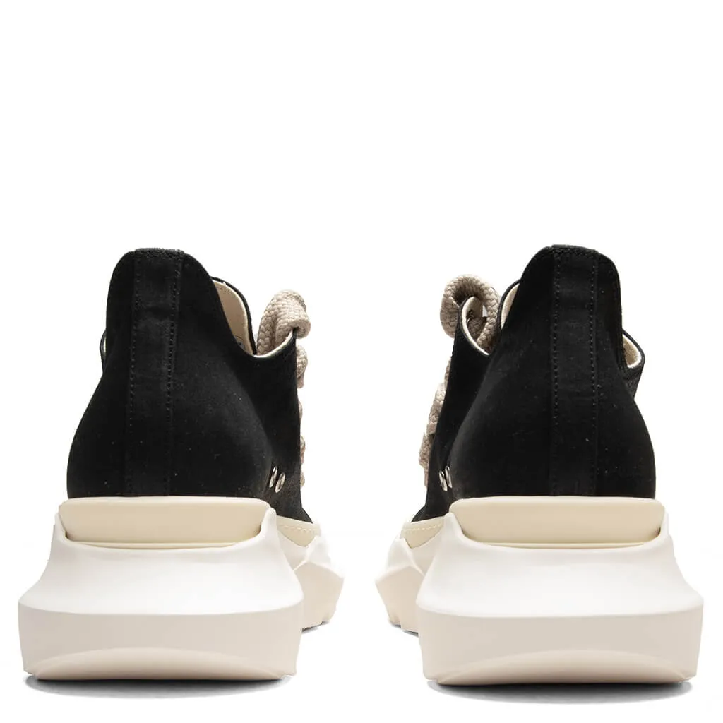 Denim Jumbo Laces Abstract Low Sneaks - Black/Milk