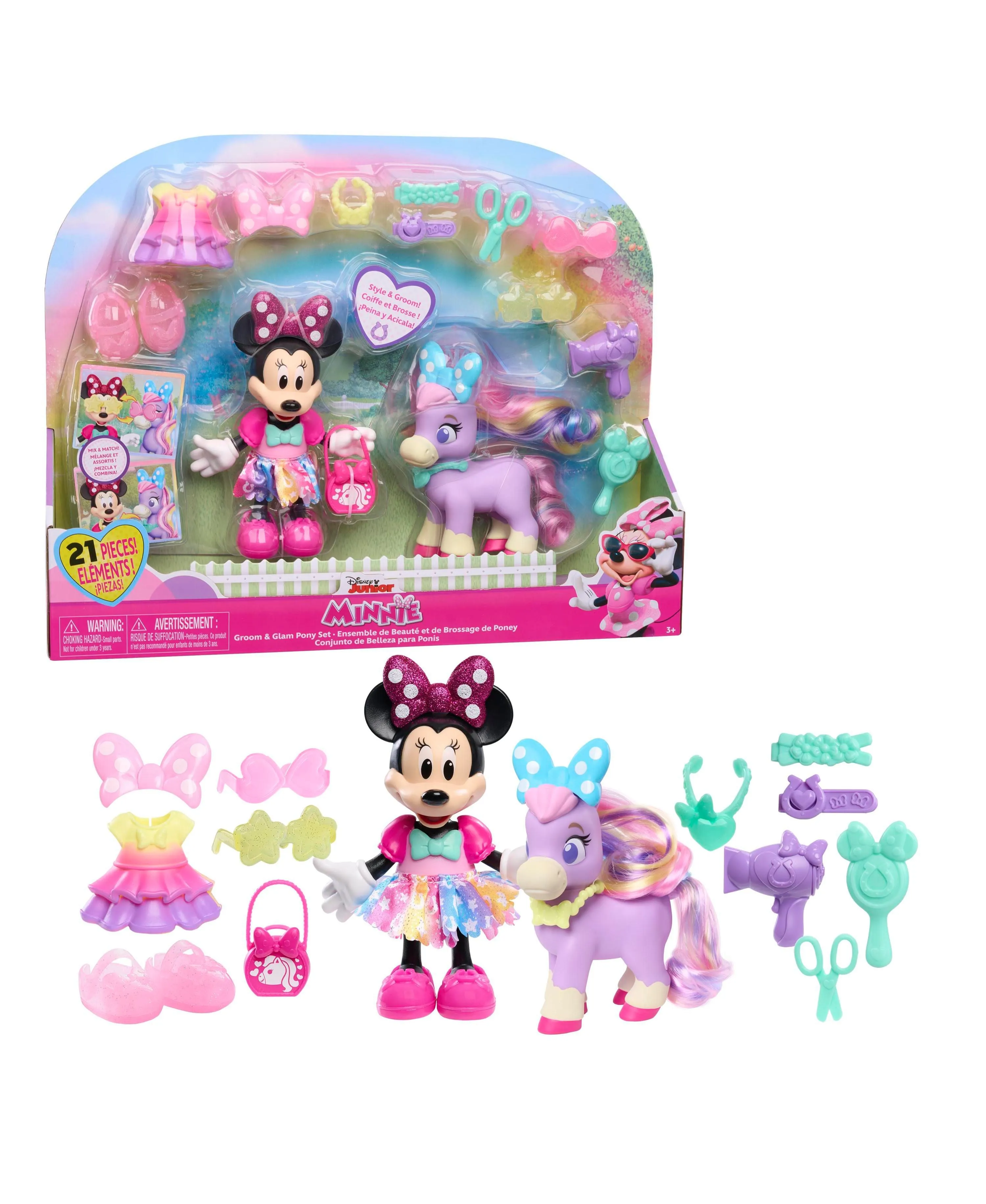 Disney Junior Minnie Mouse Groom Glam Pony Playset