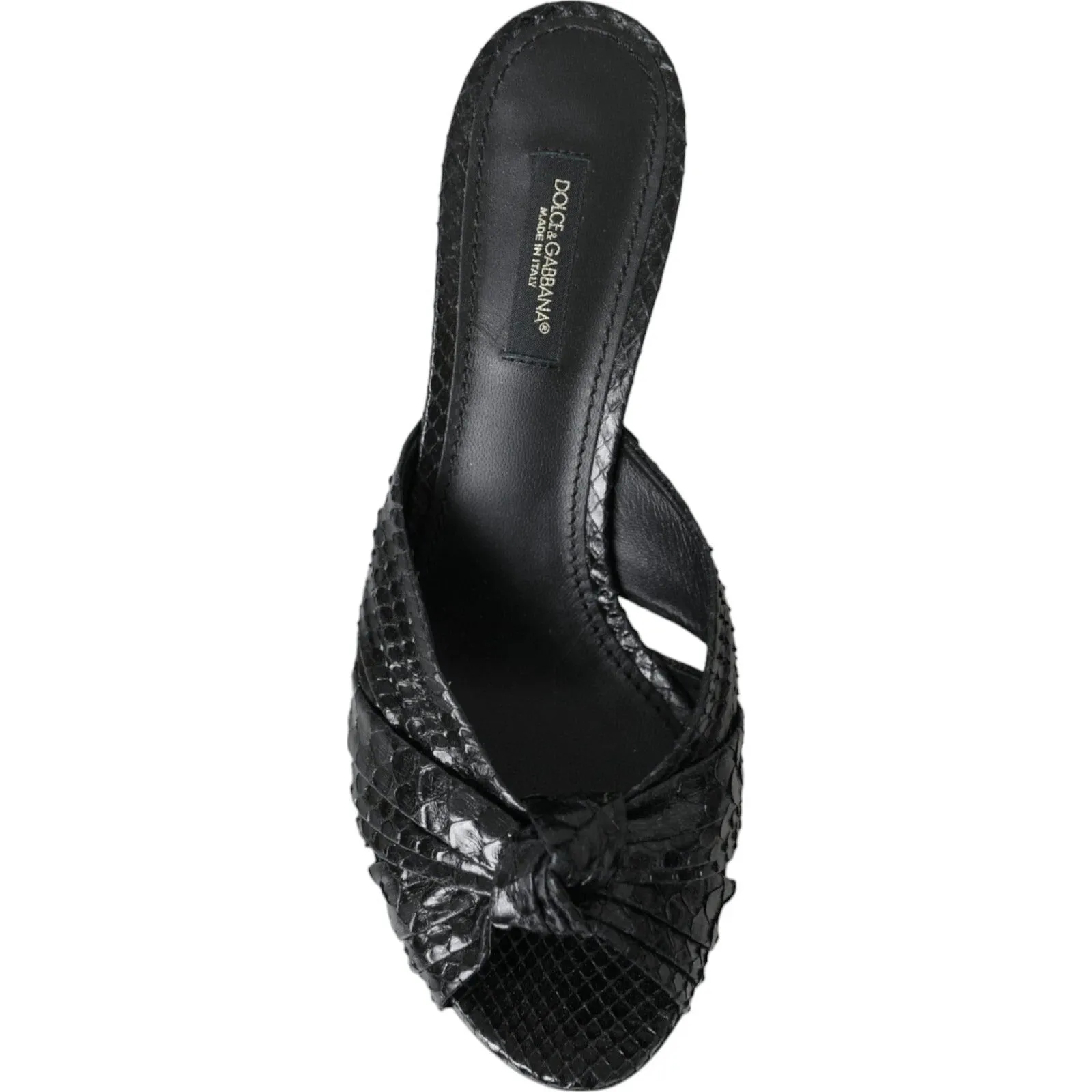 Dolce & Gabbana Python Leather Heels Slides Women's Shoes