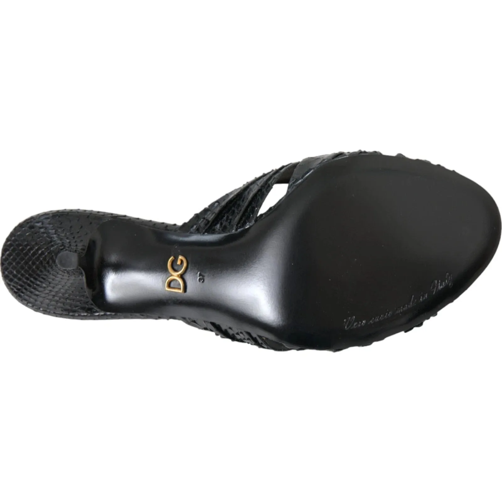 Dolce & Gabbana Python Leather Heels Slides Women's Shoes