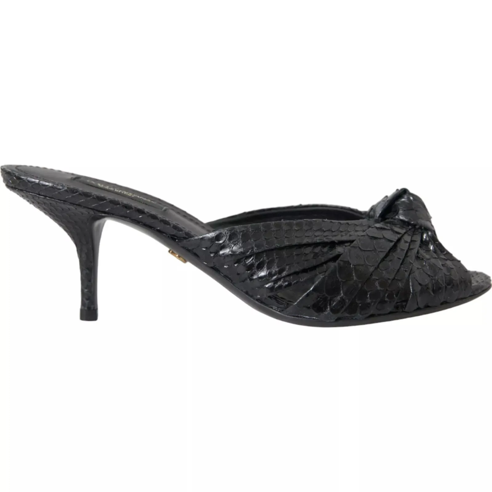Dolce & Gabbana Python Leather Heels Slides Women's Shoes
