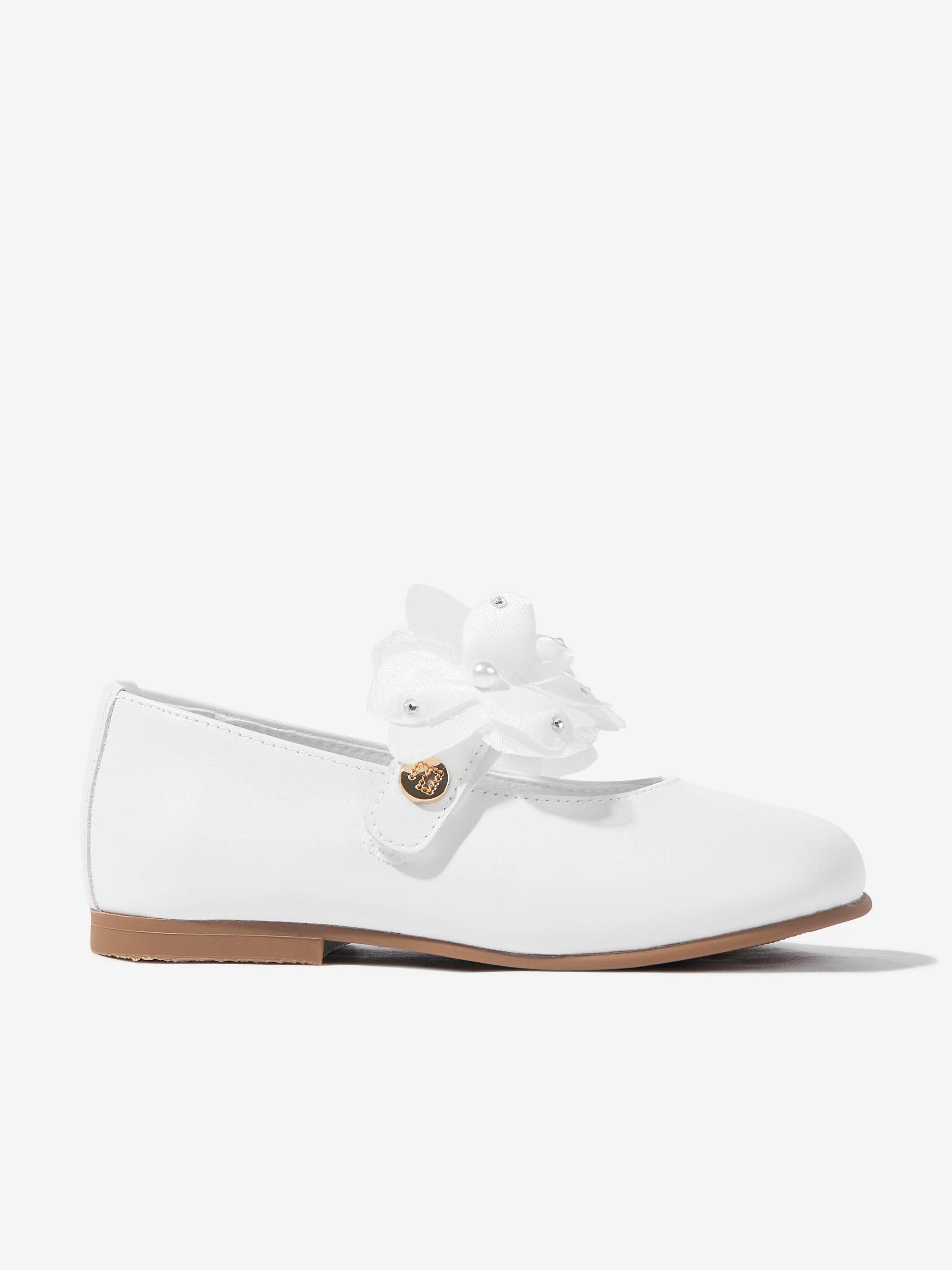 Girls Flower Shoes in White
