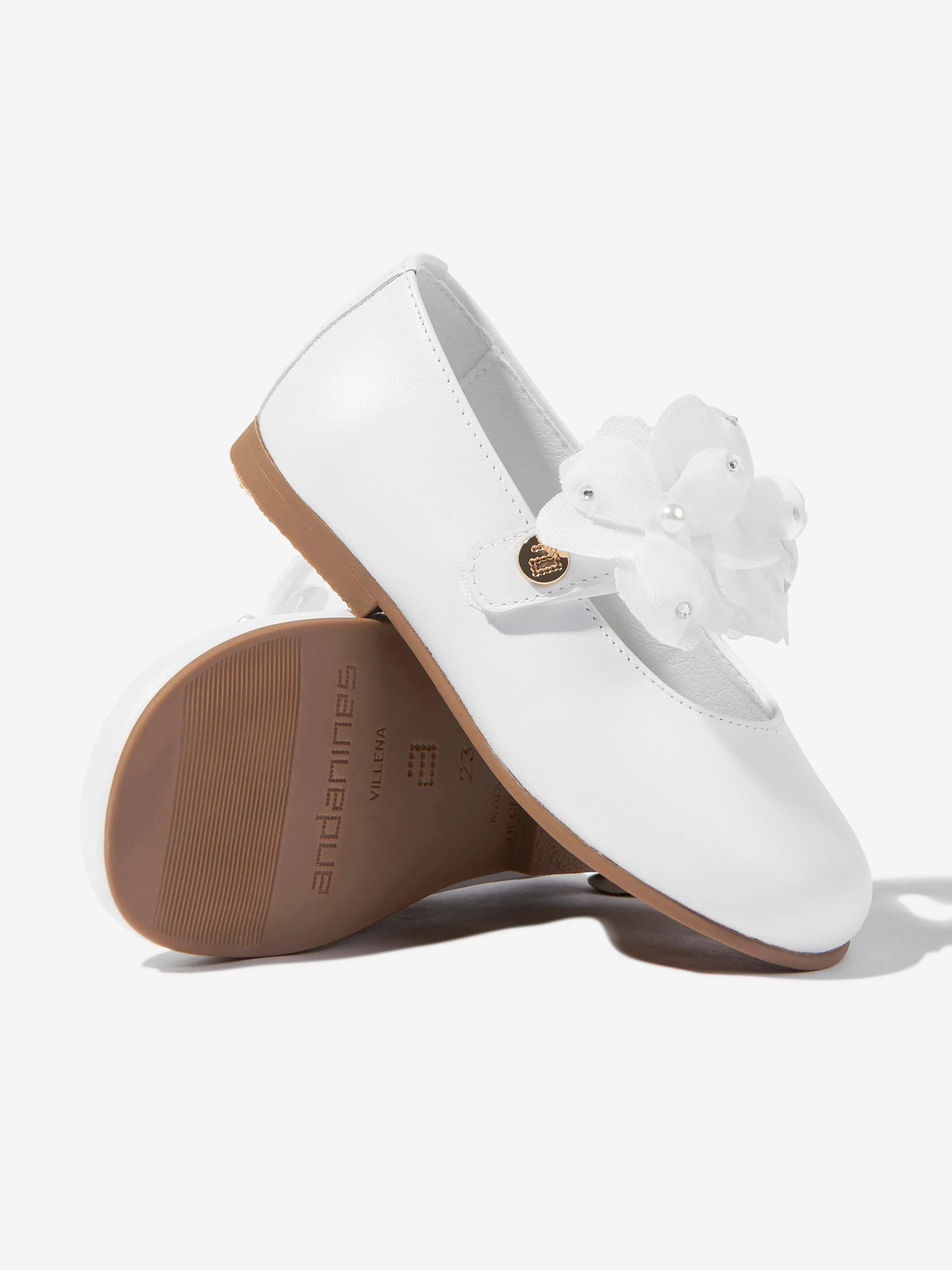 Girls Flower Shoes in White