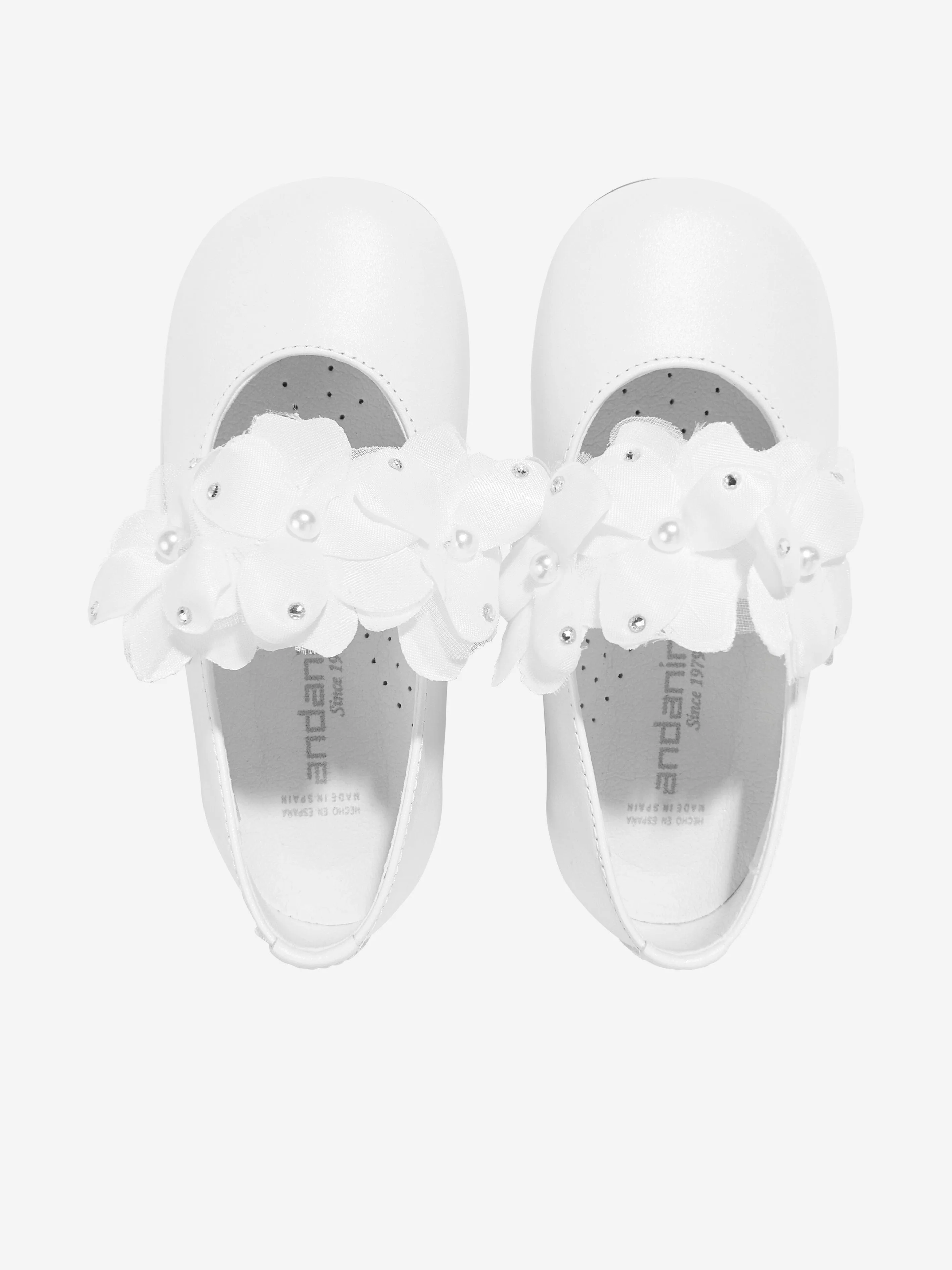Girls Flower Shoes in White