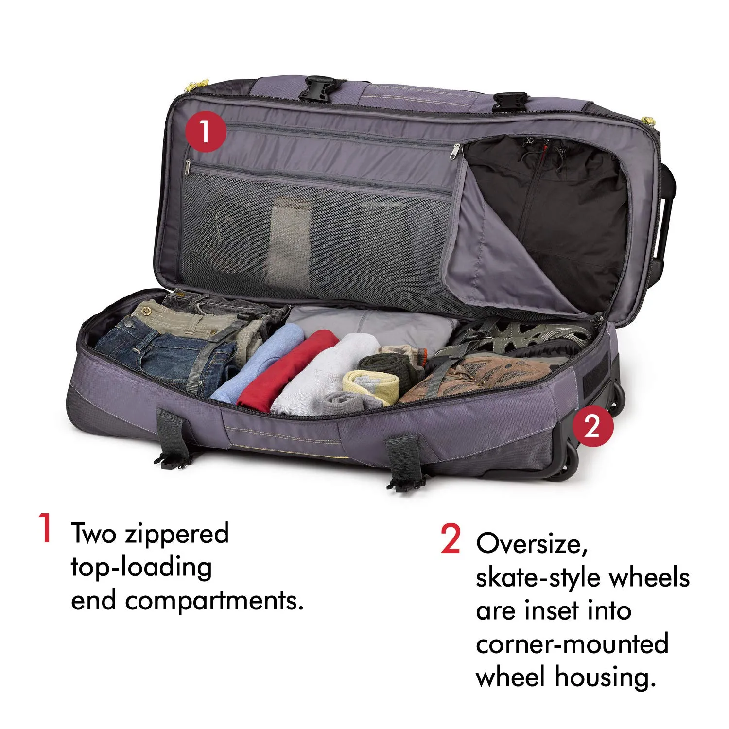 High Sierra Ultimate Access 2.0 Drop Bottom 26" 2-Wheel Wheeled Duffel Bags