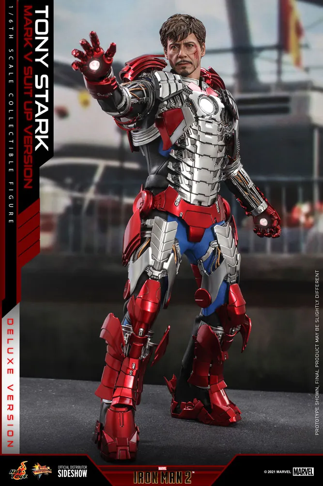 Hot Toys Sixth Scale Figure - Tony Stark (Mark V Suit Up Version) Deluxe Ver. - (Iron Man 2)