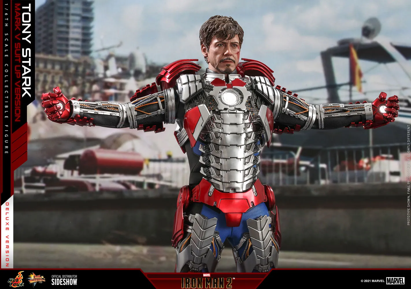 Hot Toys Sixth Scale Figure - Tony Stark (Mark V Suit Up Version) Deluxe Ver. - (Iron Man 2)
