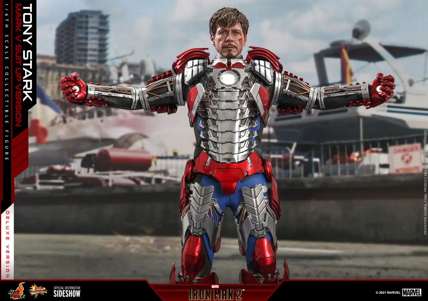 Hot Toys Sixth Scale Figure - Tony Stark (Mark V Suit Up Version) Deluxe Ver. - (Iron Man 2)
