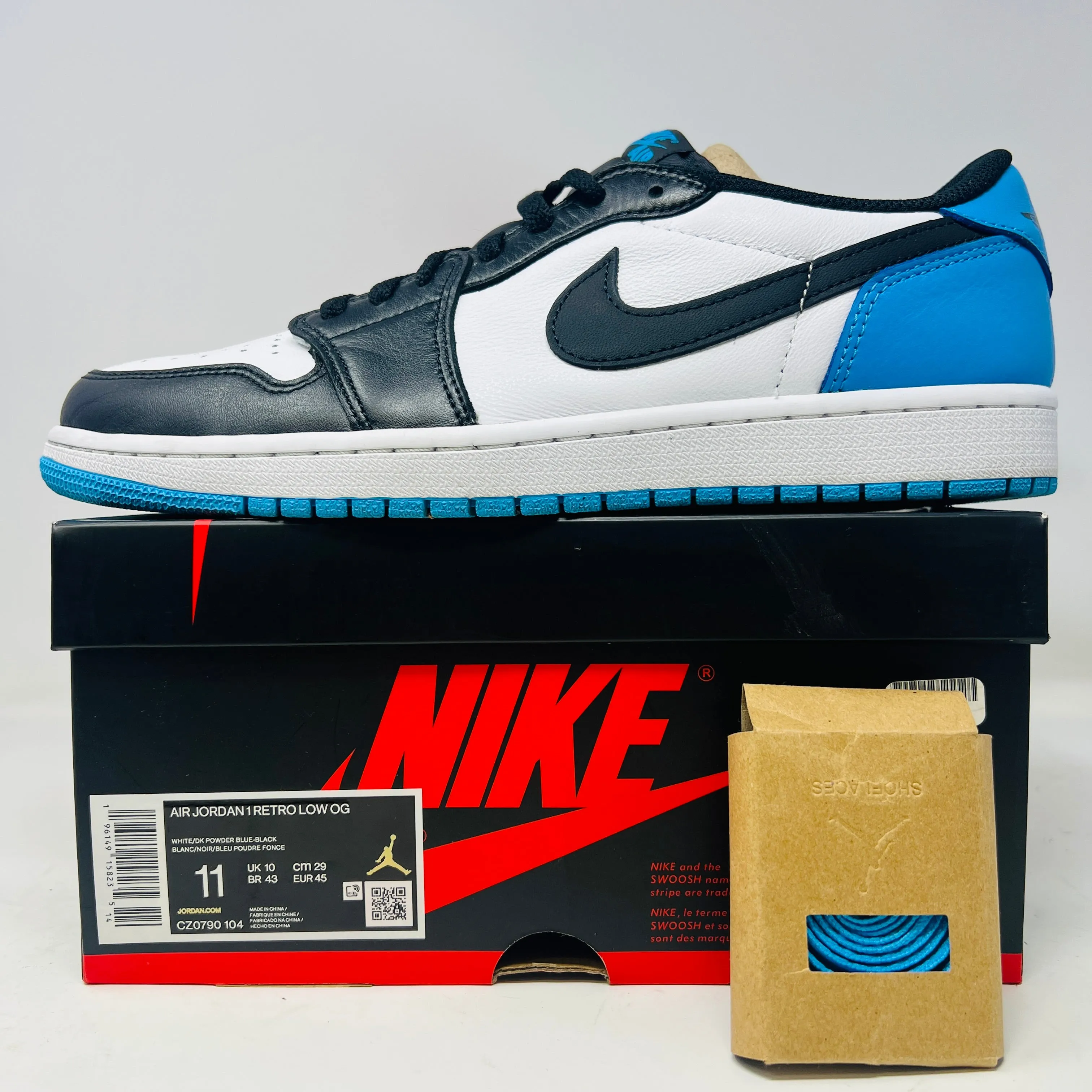 Jordan 1 Retro Low OG Black Dark Powder Blue