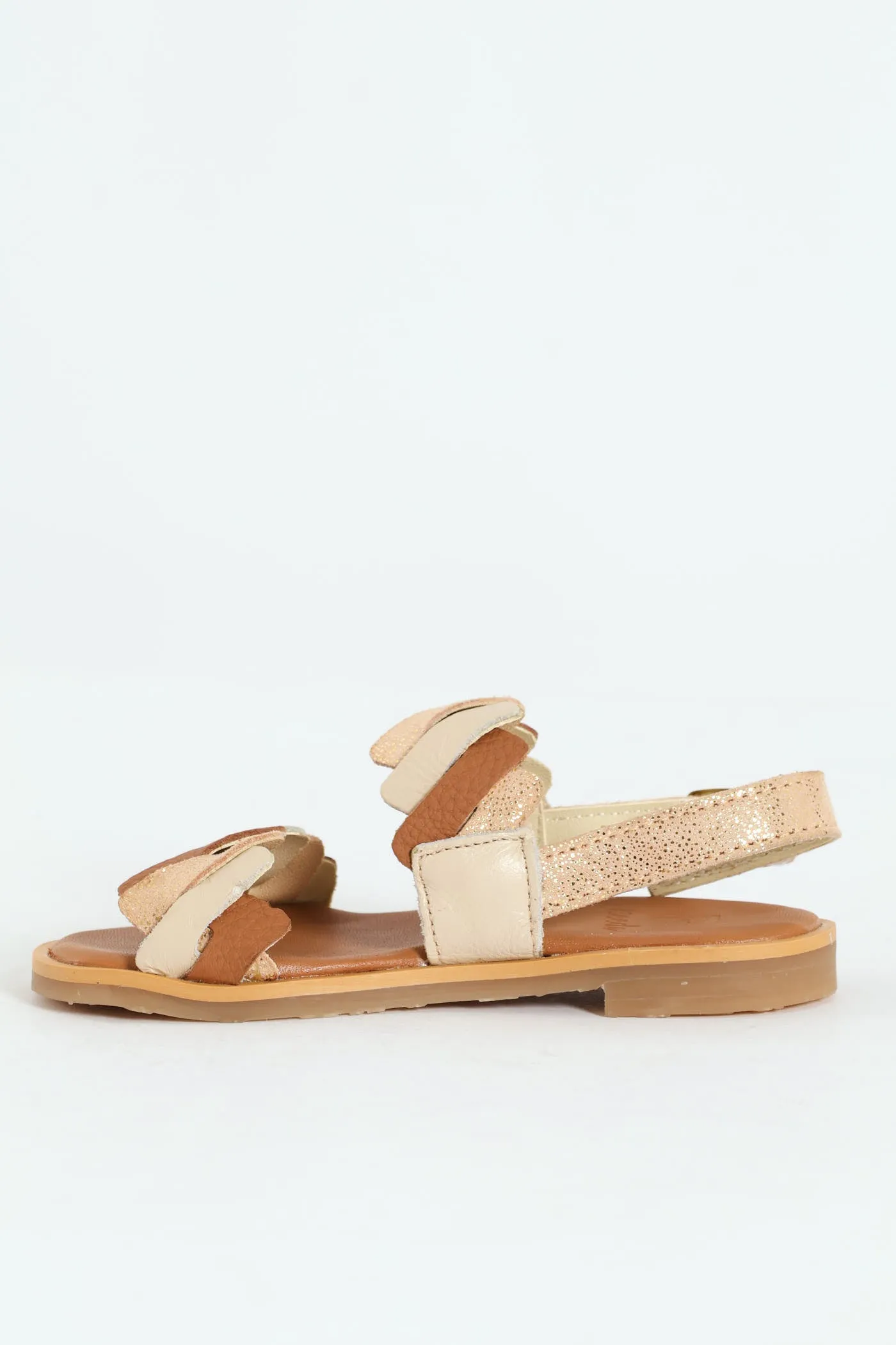 Keedo Girls Pleated Genuine Leather Sandal