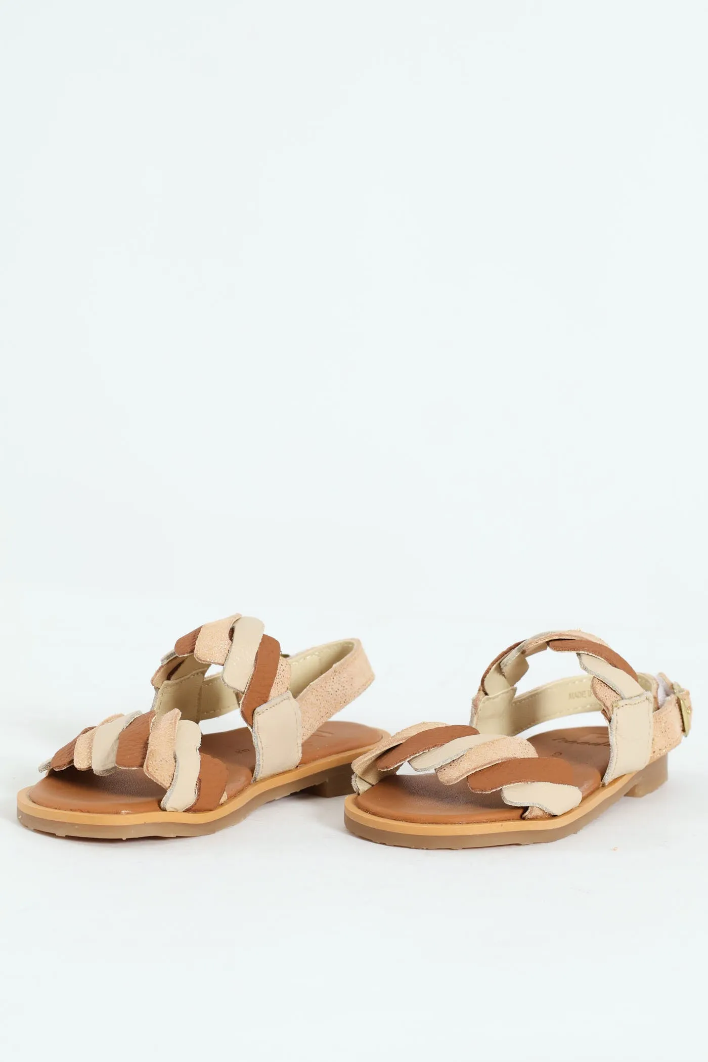 Keedo Girls Pleated Genuine Leather Sandal