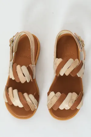 Keedo Girls Pleated Genuine Leather Sandal