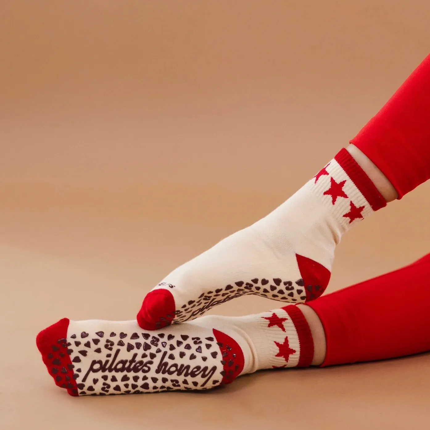 Life Happens Red Star - Crew Grip Sock (Barre / Pilates)