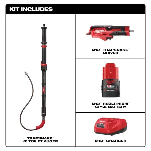Milwaukee 2576-21  -  M12 6' Toilet Auger Kit