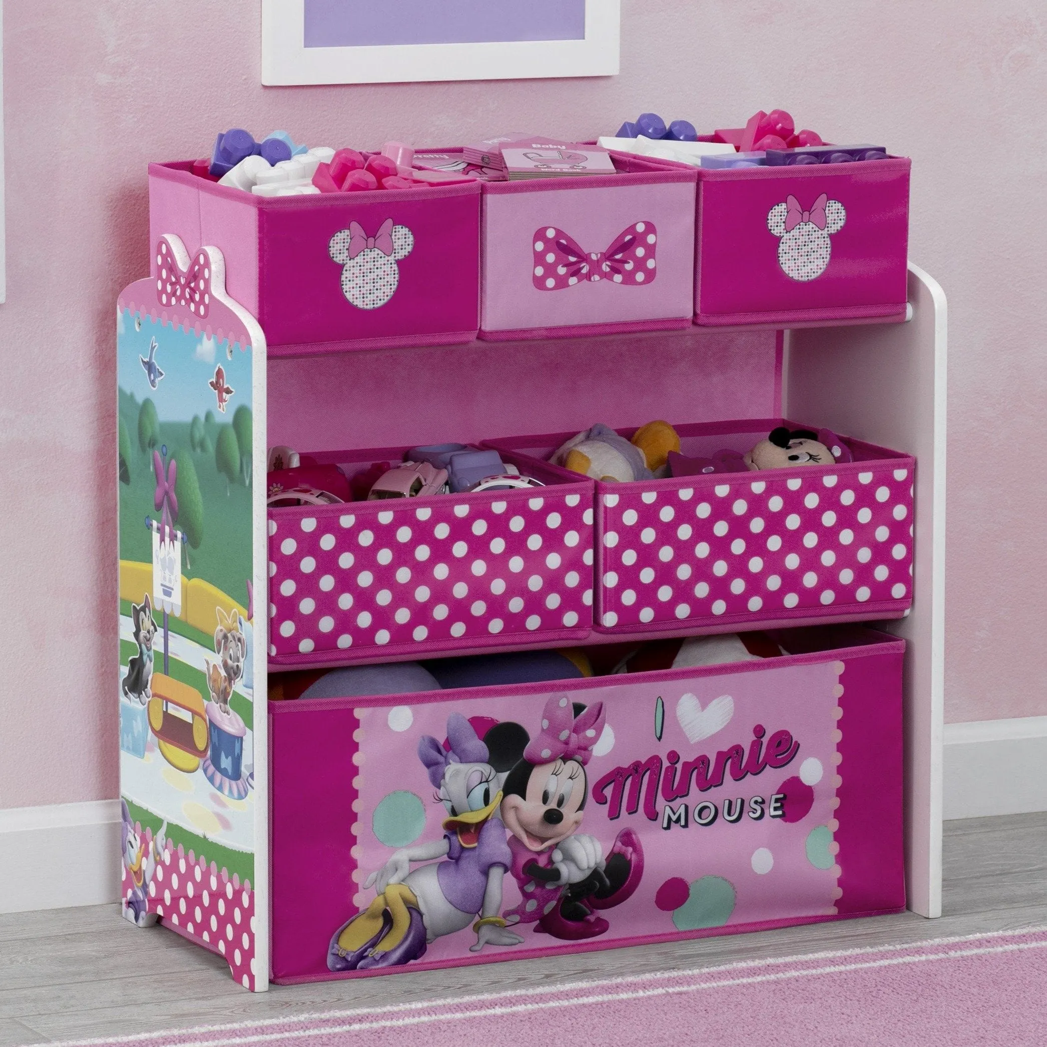 Minnie Mouse Design and Store 6 Bin Toy Organizer