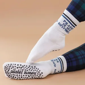 Pilates is my Boyfriend - Green - Crew Grip Sock (Barre / Pilates)