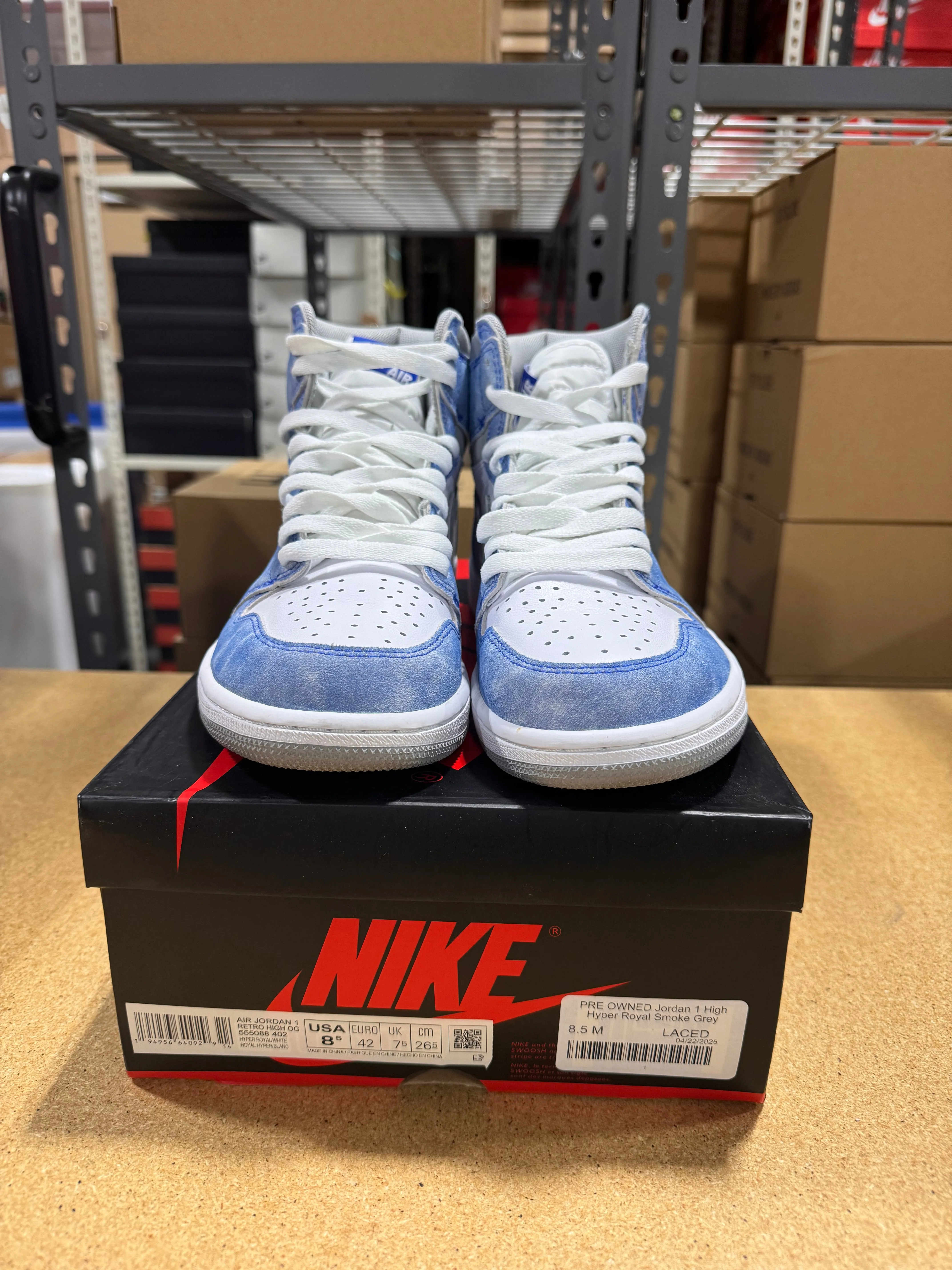 PRE OWNED Jordan 1 High Hyper Royal Smoke Grey