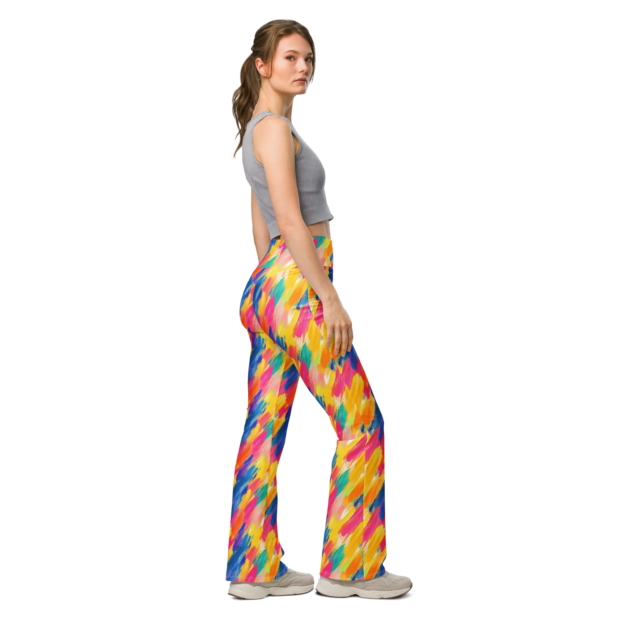 Rainbow Brush Flare leggings