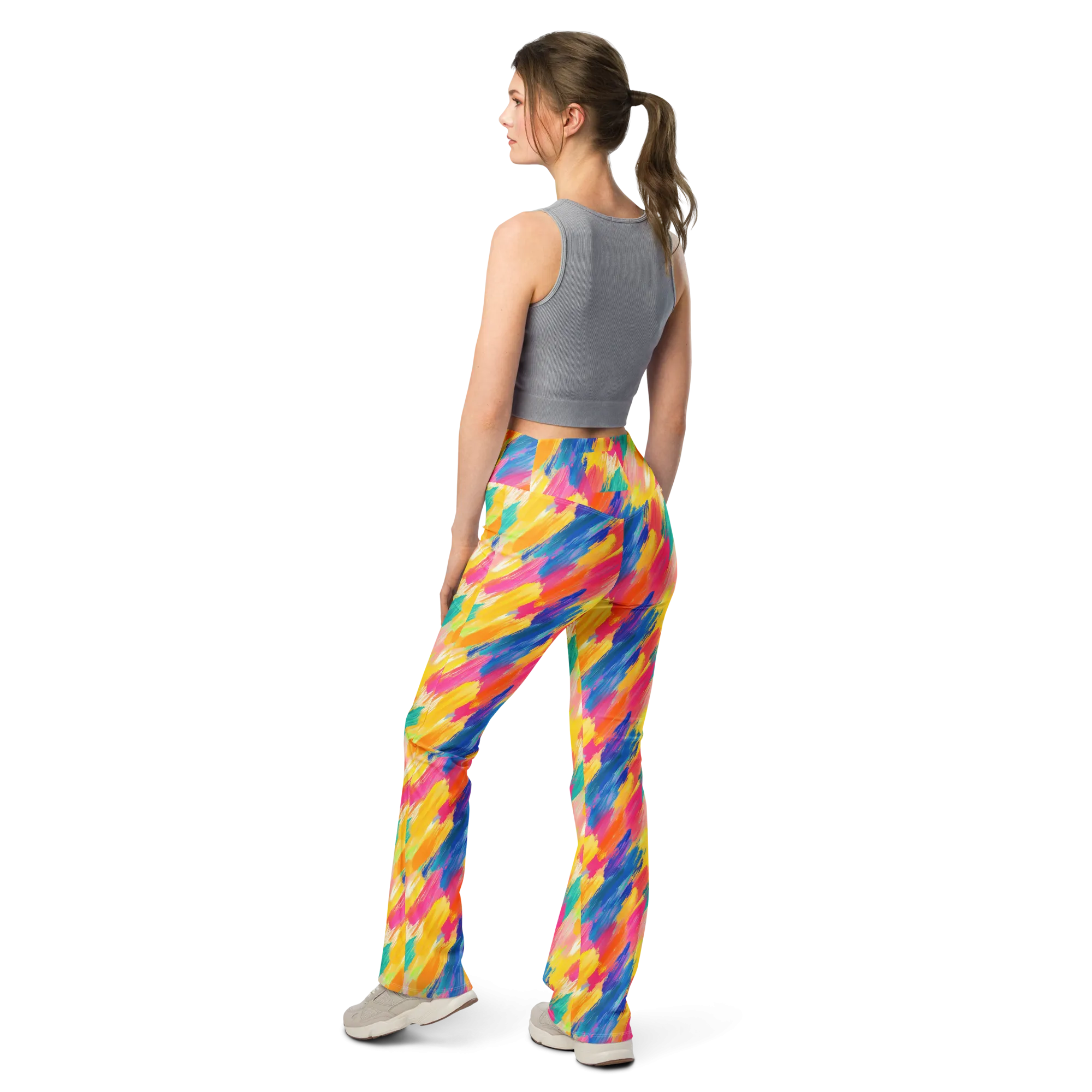 Rainbow Brush Flare leggings