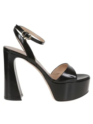 Sculptural Heel Leather Sandal