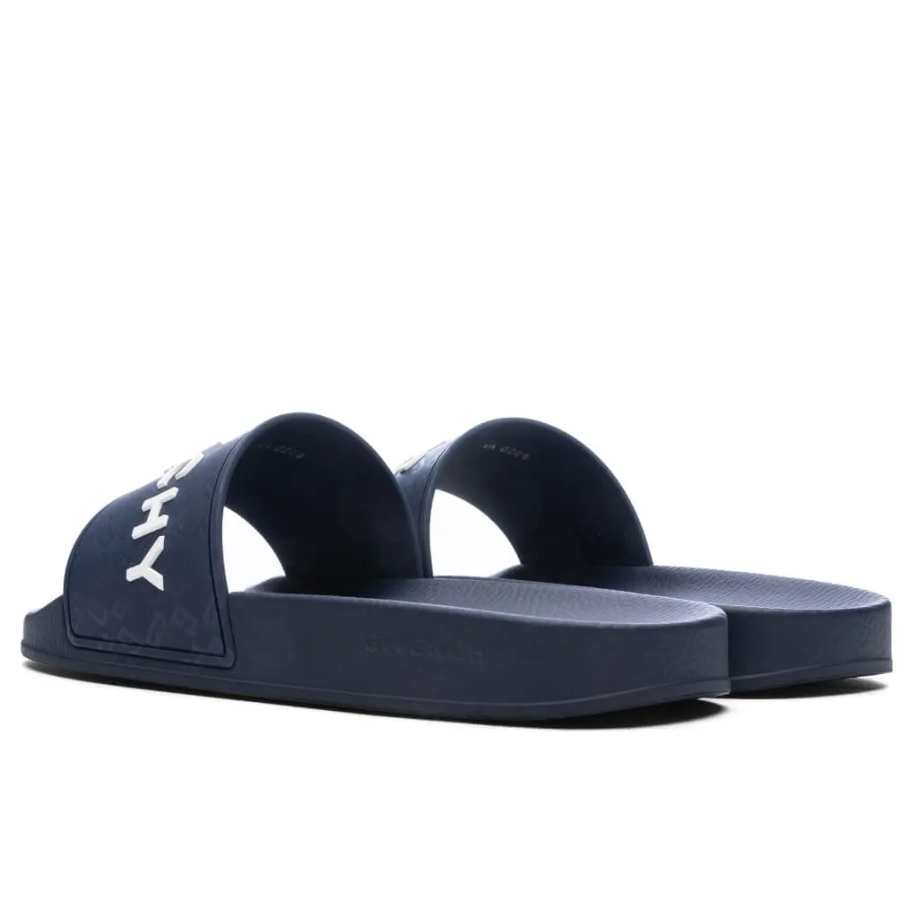 Slide Flat Sandals - Dark Blue