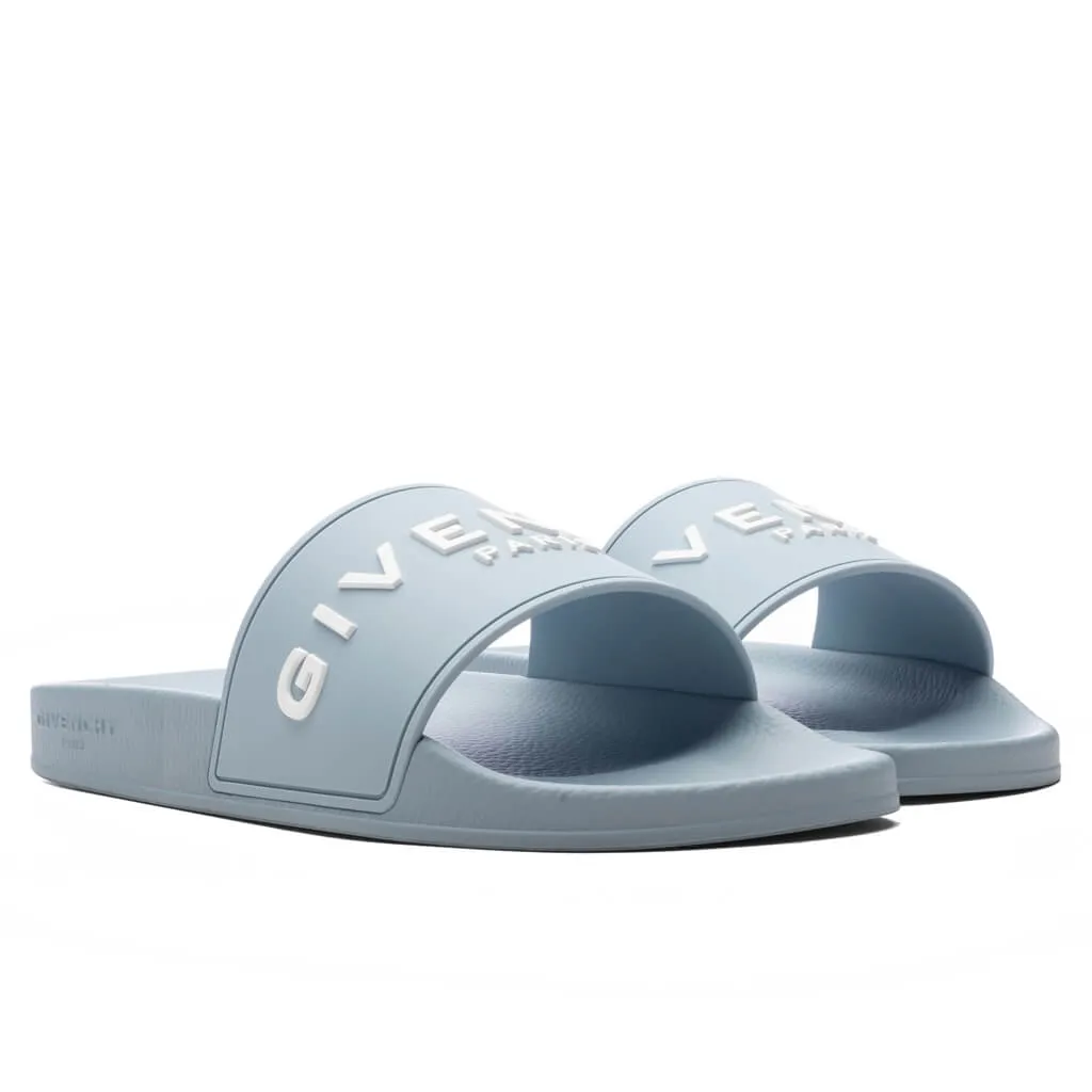 Slide Flat Sandals - Sky Blue