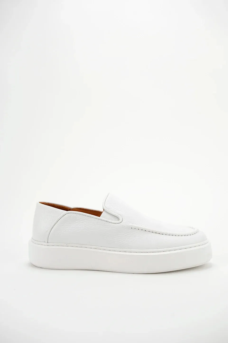 Slip On Casual White leather Shoes