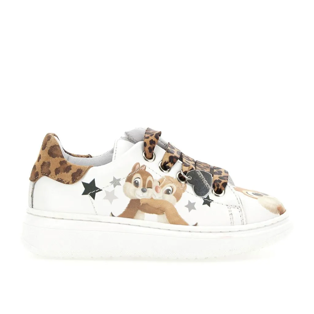 White Chipmunks Print Shoes
