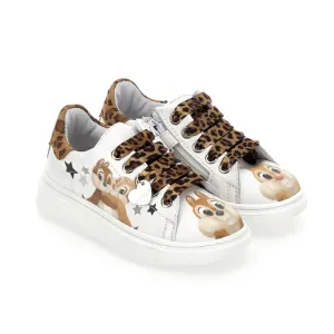 White Chipmunks Print Shoes
