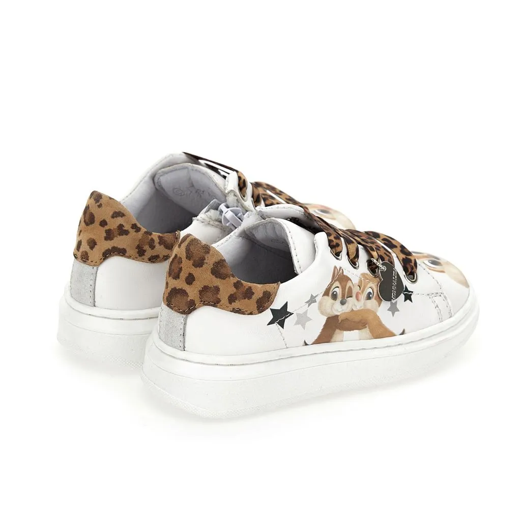 White Chipmunks Print Shoes