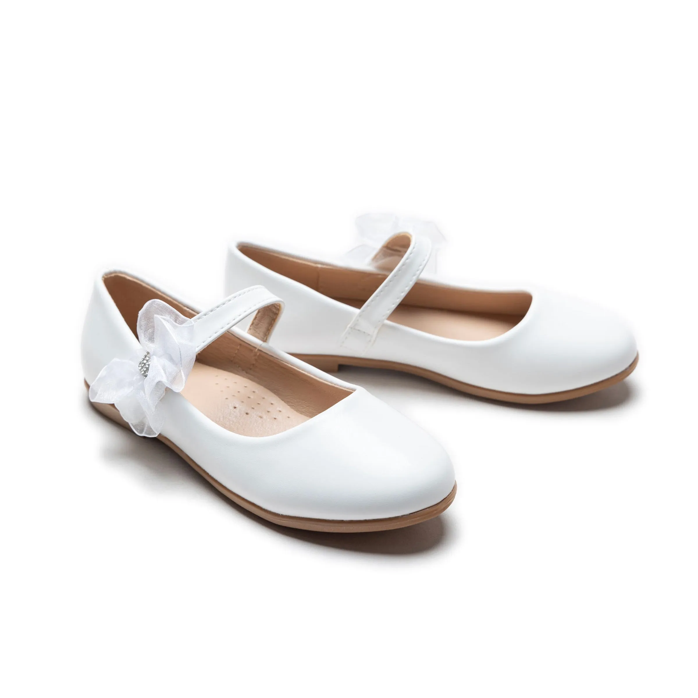 White Haile Rhinestone Flower Flats