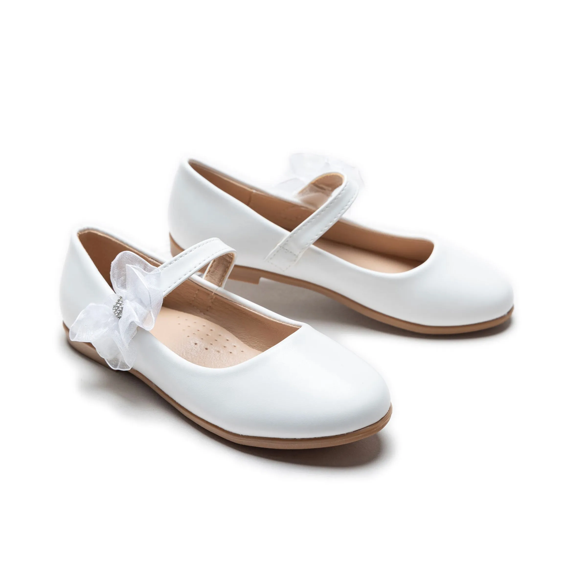 White Haile Rhinestone Flower Flats
